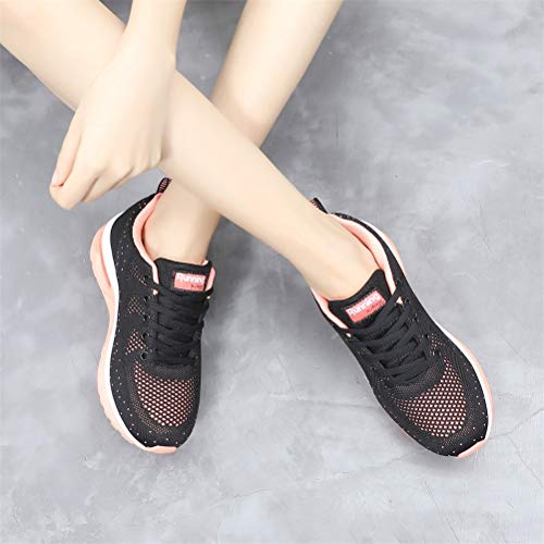 Foto von FLARUT Damen Sportschuhe Laufschuhe Herren Turnschuhe Luftpolster Trainers Running Leichte Schuhe Fitness Atmungsaktiv Gym Sneakers（Orange,42