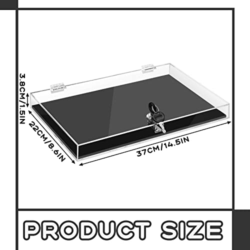 Acrylic Locking Security Showcase Rectangular Locking Box Clear Display Case Safe Box Jewelry Display Tray With Lock Key And Black Padding For Jewelry Collector Watches Knives #TOP1