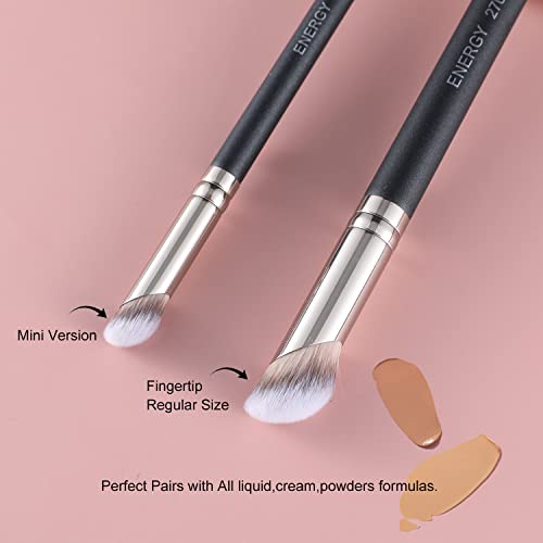 Energy Foundation Brushes Set - Angled Foundation Brush & Mini Concealer Blending Brush Premium Synthetic Eye Makeup Brushes For Blending Liquid Foundation Cream Powder Cosmetics 270S/370S #TOP1