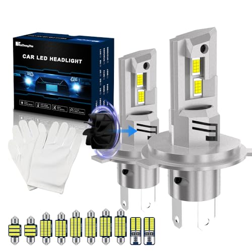 Bombilla H4 LED 28000LM faro delantero ultra brillante 6500K blanco