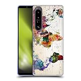 Head Case Designs sous Licence Officielle Mark Ashkenazi Carte du Monde Culture Pop Coque en Gel Doux Compatible avec Sony Xperia 1 IV