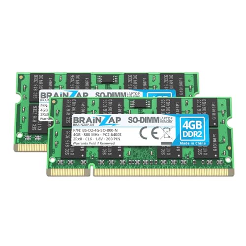 {Memoria Ram Pc2-6400S Memoria Ram Pc BRAINZAP Memoria RAM DDR2 SO-DIMM PC2-6400S 2Rx8 800 MHz 1,8 V CL6, 8 GB (2 módulos de 4 GB)