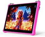 PRITOM 10 Tablette pour enfants de pouce Android 13 Comprimés avec Lanyard 64GB, Quatre fois, HD IPS Affichage, WiFi, Double caméra, Tablette pour enfants 3+ (Rose)