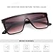 DYSAKER Square Oversized Sunglasses for Women Men Trendy Flat Top Fashion Shield Shades, Bright Tortoiseshell Double Tea Lenses