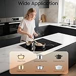 3 Burner Electric Cooktop, 2600W Portable Electric Stove Cooktop with LED Display, Built-in Ceramic Cook top with 9 Power Levels for Kitchens,Cabins,Snack Bars. - Image 4