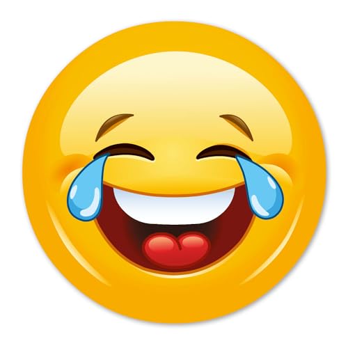 easydruck24de autocollant XL smiley Tears I rond Ø 20 cm I autocollant émoticône souriant pour voiture caravane camping-car et plus I résistant aux...