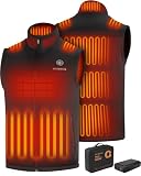 Men's Heated Fleece Vest with 16000mAh Battery,15 Heating Zone Heated Vest | 10HRS of Heating,7.4V UL-Certified Battery, Quick Heating with 3 Adjustable Levels,Lightweight Washable Water/Wind-Resistant