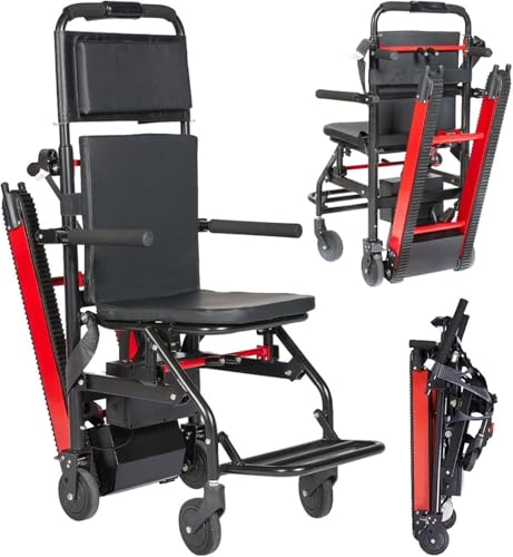Silla de ruedas plegable para escaleras eléctrica, 3 niveles de ángulo de oruga, capacidad de carga 165 kg, ayuda eléctrica para sillas de ruedas, silla de ruedas ligera, 19 kg