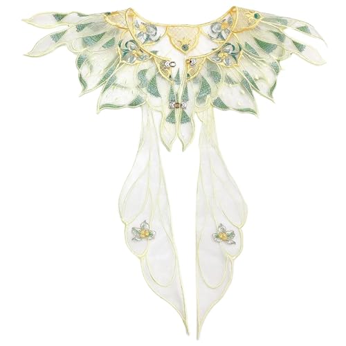 Removable Collar Shawl Sweet Floral Shawl Organza Embroidered Collar Decorative Shirt Collar Chinese Aesthetics