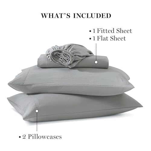 MARTHA STEWART Ultra Soft Brushed and Washed Microfiber 4 Piece Sheet Set, Easy Care - Image 4