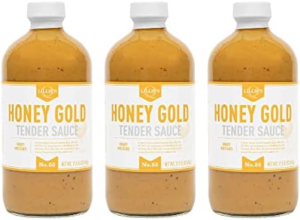 Lillie's Q - Honey Gold Tender Sauce, Classic Honey Mustard Flavor, Sweet & Spicy Taste, w/Gluten-Free Ingredients, Dairy-Free, GMO-Free, No High Fructose Corn Syrup (16 oz, 3-Pack)