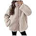 Generisch Winterjacke Damen - Teddyjacke Fleecejacke Teddyfleece Teddy Plüschjacke teddy fleece jacke outdoor fleecejacken kuscheljacke für felljacke teddyfell sherpa fliesjacken frauen flauschig