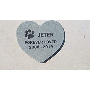 Pet Memorial Headstone Grave Marker Gray Natural Stone Heart 8" for Your Dog Or Cat Personalized Pet Memorial Headstone Grave Marker Gray Natural Stone Heart 8 for Your Dog Or Cat Personalized