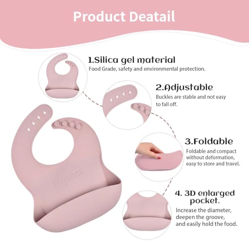 Personalized Silicone Baby Bib, Custom Toddlers Spoon and Fork, Baby Feeding Set with Name3