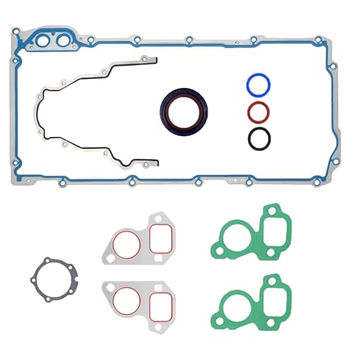 Image of Timing Cover & Oil Pan Gasket Set for GM LS V8 4.8L 5.3L 5.7L 6.0L 6.2L | Replaces OE TCS45993 12633904 OS32241 OS30693R 12612350 - Fits Chevrolet GMC Cadillac Pontiac Saab Isuzu