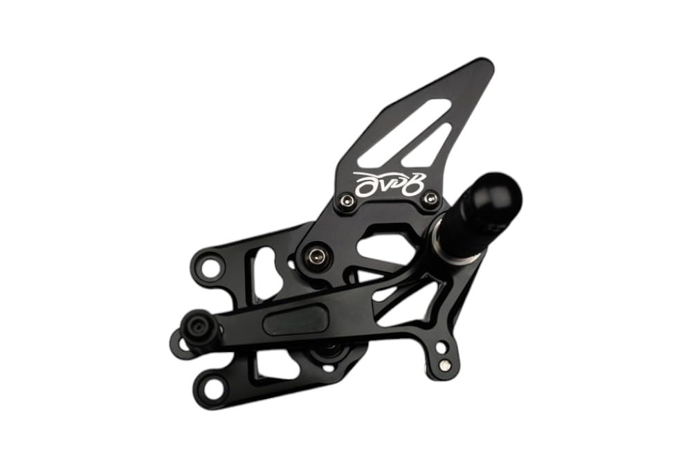 avdb-moto Platines/Commandes Reculées compatible avec HONDA CBR 600RR PC40 2007-2008, CBR 600 RR PC40 2013-2017, 600 RR PC40 2009-2012, CBR600RR PC40E 2021-2022 Racing AVDB (Noir)