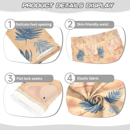 ALAZA Girls' Leggings Children's Yoga Pants Skinny Printed Dance Elephant Lovely Comfortable 4T2