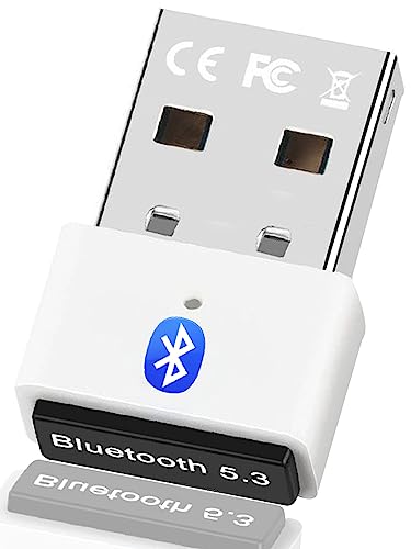 USB Bluetooth 5.3 PC-adapterdongel, långdistans/100 m Bluetooth-adapter USB dongel, bluetooth-mottagare för hörlurar tangentbord mus stöder (vit)