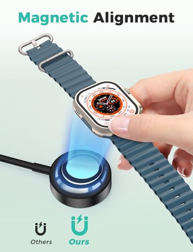 Image of 2026 Upgraded USB C for Apple Watch Charger Magnetic Fast Charging Cable Portable Wireless Charging Compatible with iWatch Series 11 /10 /9 /8 /7 /6 /5 /4 /3 /2-Black