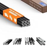 Tivendis Konstruktionsprofil 20x20 Nut 6 Set 12 Stück 2 Meter Aluminium Alu Profil schwarz eloxiert Systemprofil für Rahmenbau und Montage