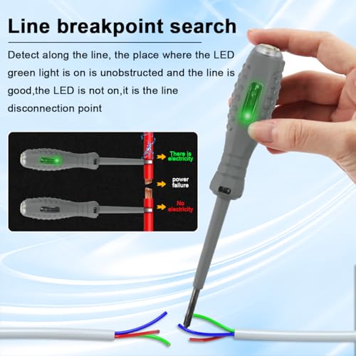 2-in-1-Schraubendreher mit starkem Drehmoment und Magnet 2 Stück, Stromdetektor,Magnetischer Schraubendreherkopf,Berührungsloser Spannungsprüfer,zur Erkennung von Wechsel-/Gleichstromkreisen