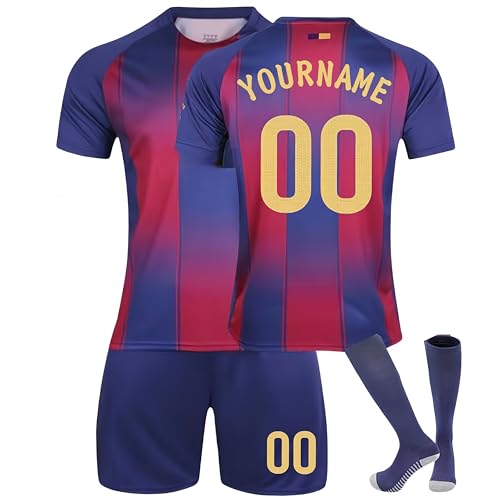 Camiseta fútbol Niño equipación de Fútbol 2025Casa/Visitante Personalizadas con Nombre y Número Camiseta de Futbol Conjunto niños y Adulto Camiseta de Entrenamiento de fútbol,Corto y Calcetines