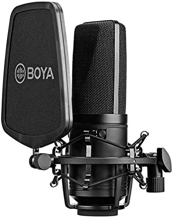 BOYA M1000 Audio Microphone Large Diaphragm Studio Condenser Microphone 24V 48V Phantom Power & Sturdy Housing for Vocal Recording Singer Podcasting Broadcasting YouTube Video