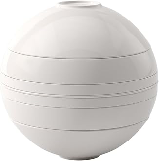 Villeroy & Boch Iconic Collection La Boule, 7-Piece Dinnerware Set for 2, Premium Porcelain, Made in Germany, Dishwasher Safe, 9.5 x 9 in, White
