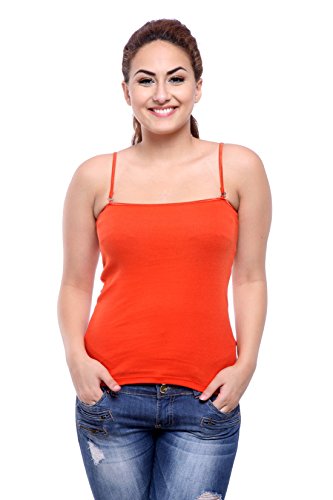 Image of Teemoods Women's Cotton Spaghetti Strap Camisole Slip - Adjustable Straps, Slim Fit, Soft Innerwear Tank Top for Layering & Everyday Comfort