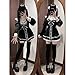 Jirai Kei Blouses + Skirts, Cutecore Shoujo Girl Clothes Set Jojifuku Harajuku Tenshi Kawaii Y2K Goth Jfashion (Black,X-Large)