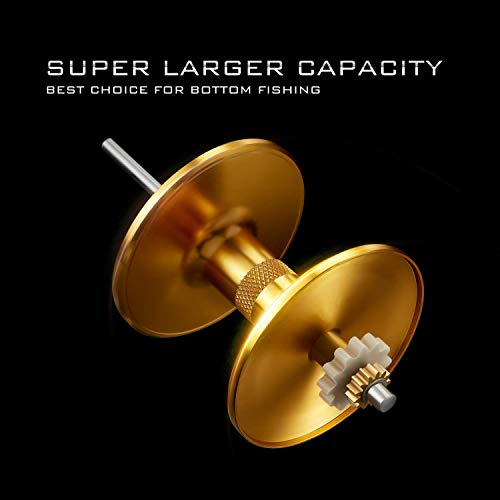 Piscifun Salis X 3000 Baitcasting Fishing Reel, Round Level Wind Trolling Reel With 6.2:1 Gear Ratio, 37Lbs Max Drag, Durable Stainless-Steel Bearing For Inshore Saltwater Fishing, Right Handed #TOP5