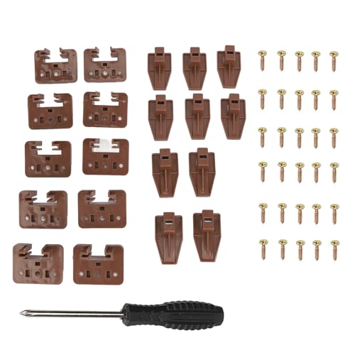 Nutriess 10 juegos de guías y guías de plástico para cajones de tocador con tornillos y destornillador
