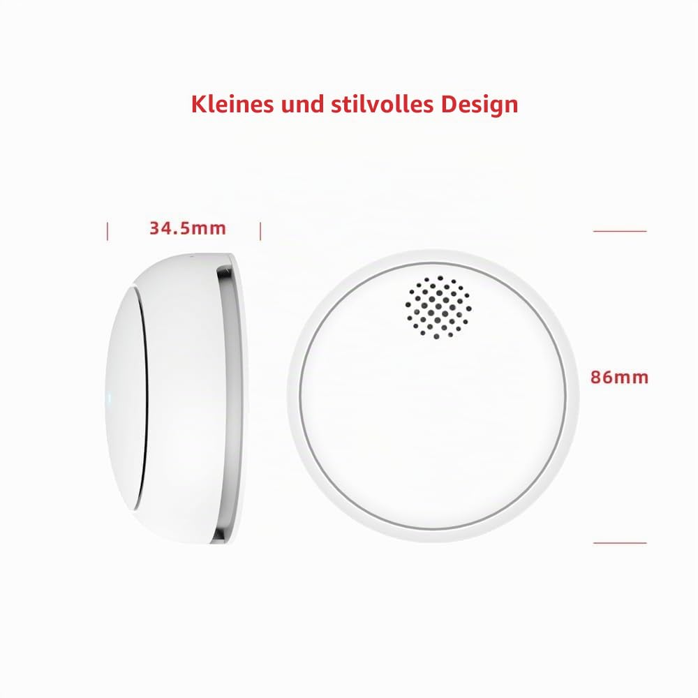 HEIMAN WLAN WiFi Rauchmelder mit App und Austauschbarer Batterie, 85dB Alarm Brandmelder mit Stummschalt-Taste, EN 14604 Standard,Smarter Feuermelder 85dB (5)