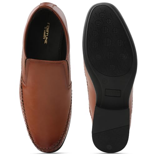 Image of Liberty Fortune HML-18E Moccasin Shoes for Men - Brown, Tan, Non-Lacing Casual Formal Slip-On Moccasin Stylish Shoes Ideal for Office, Party, Comfortable Lightweight