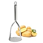 Tafond Stainless Steel Potato Masher, Heavy Duty with Durable Sturdy Grips, for Efficiently Making Mashed Potatoes, Egg Salad, Banana Bread, Vegetables and Fruits
