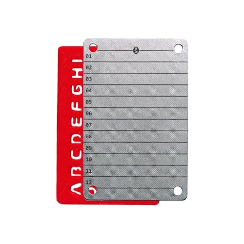 Carteira (cold wallet) para Criptomoedas, Aço Inox, capacidade de 24 palavras por placa, gravado a laser nas duas faces