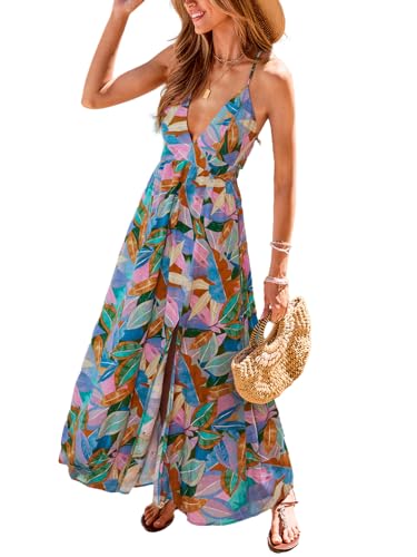 Image of CUPSHE Womens Summer Maxi Dress 2026 Sleeveless Long Sundresses Spaghetti Strap Flowy Boho Beach Vacation Dress