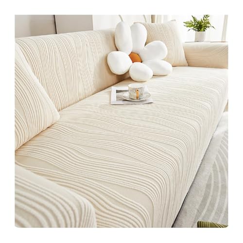 Housse de canapé en velours jacquard extensible 145-185 cm gris - 2