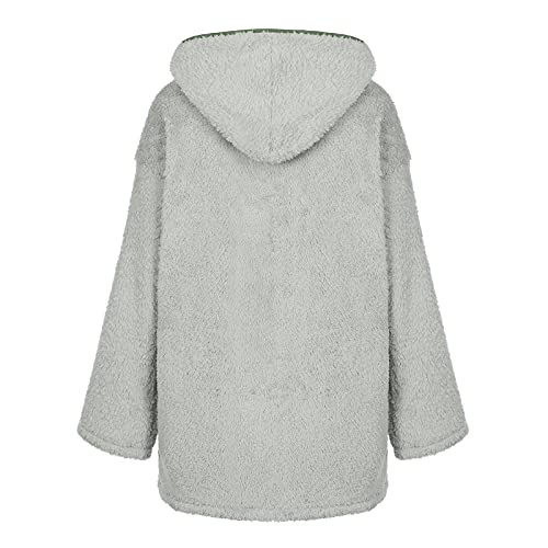 Fuzzy Fleece Jacket Women Full Zip Trendy Sherpa Jacket Comfort Warm Hooded Winter Sweaters Y2K Coatigan with Pockets3