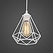 Industriel Suspension Luminaire Rétro Lustre Plafonnier Vintage Blanche Lampe Cage Éclairage de Plafond Abat-jour en Métal pour Restaurant Salon Chambre Cuisine Bar Couloir (sans ampoule)