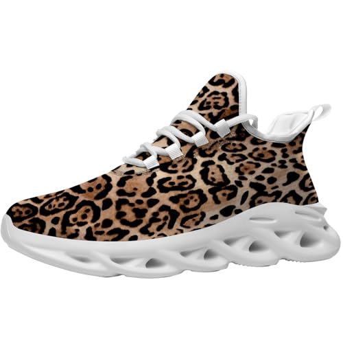 Men's Women's Leopard Print Tennis Shoes Cheetah Skin Sneakers Running Shoes Gifts for Boyfriend Girlfriend