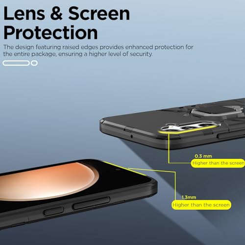 Image of Pikkme Samsung Galaxy S23 FE 5G Back Cover | D5 Tough Armor Bumper | 360 Protection Case | Ring Holder Stand Case for Samsung Galaxy S23 FE 5G (Black)