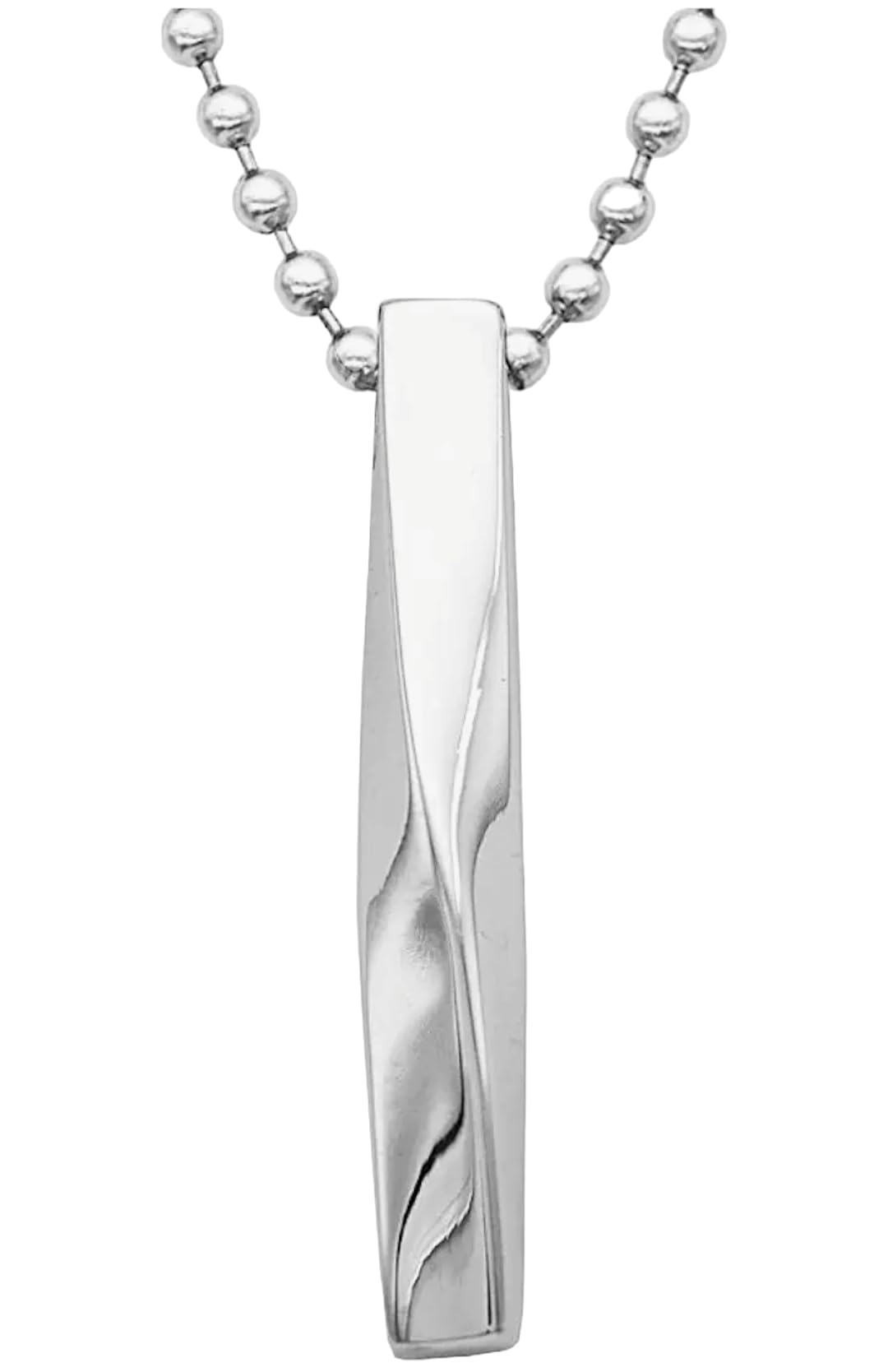 Shree Ju™ Metal Modern and Exclusive Fancy 3D Twisted Straight Cuboid Vertical Bar Stick Locket Pendant Ball Chain Necklace Jewellery For Men Women Unisex (Silver) (B0CTKD2879) Amazon Price History, Amazon Price Tracker