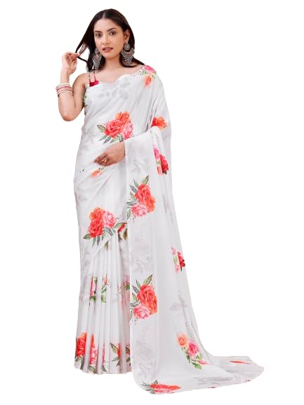JS Clothing Mart Banarasi Silk Saree with Blouse for Women