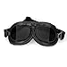 Astra Depot WWII RAF Vintage Pilot Style Black Frame Motorcycle Café Racer Cruiser Touring Helmet Goggles