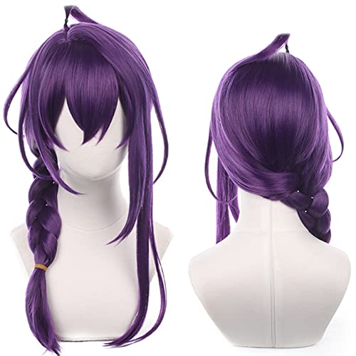 Perruque de cosplay violette en fibre synthétique pour spectacles
