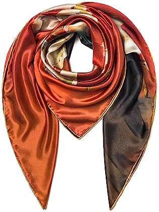 100% Mulberry Silk Scarf 43" Large Square Scarf Large Shawl - Wom...