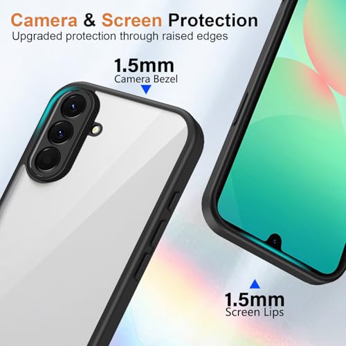 Image of Kapa Hawkeye Clear Slim Tough Back Cover for Samsung Galaxy M36 / F36 5G | Camera Lens Protector Anti Yellow Shockproof Clear Hybrid Case Cover (Black Sides)