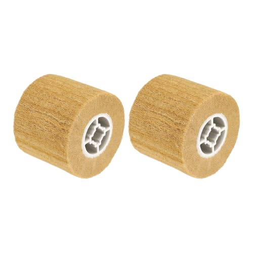 Roue de polissage non tissée uxcell grain 800 en nylon jaune pour acier de 120 x 100 x 19 mm