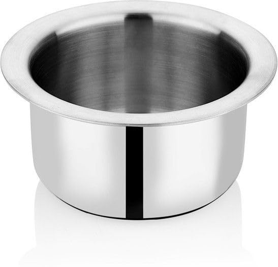 Image of Bhalaria Triply Stainless Steel Tope Flat Bottom 11 | 1.25L Capacity | 2X Faster Heating | Easy to Clean | Scratch & Rust Resistant | 100% Food Safe | Gas & Induction Kitchen Cookware